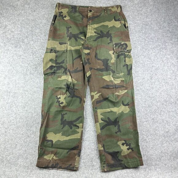 Vintage Gung Ho Burk Camo Pants Mens 34 Military Cargo Y2K Distressed USA Made* - Picture 1 of 16